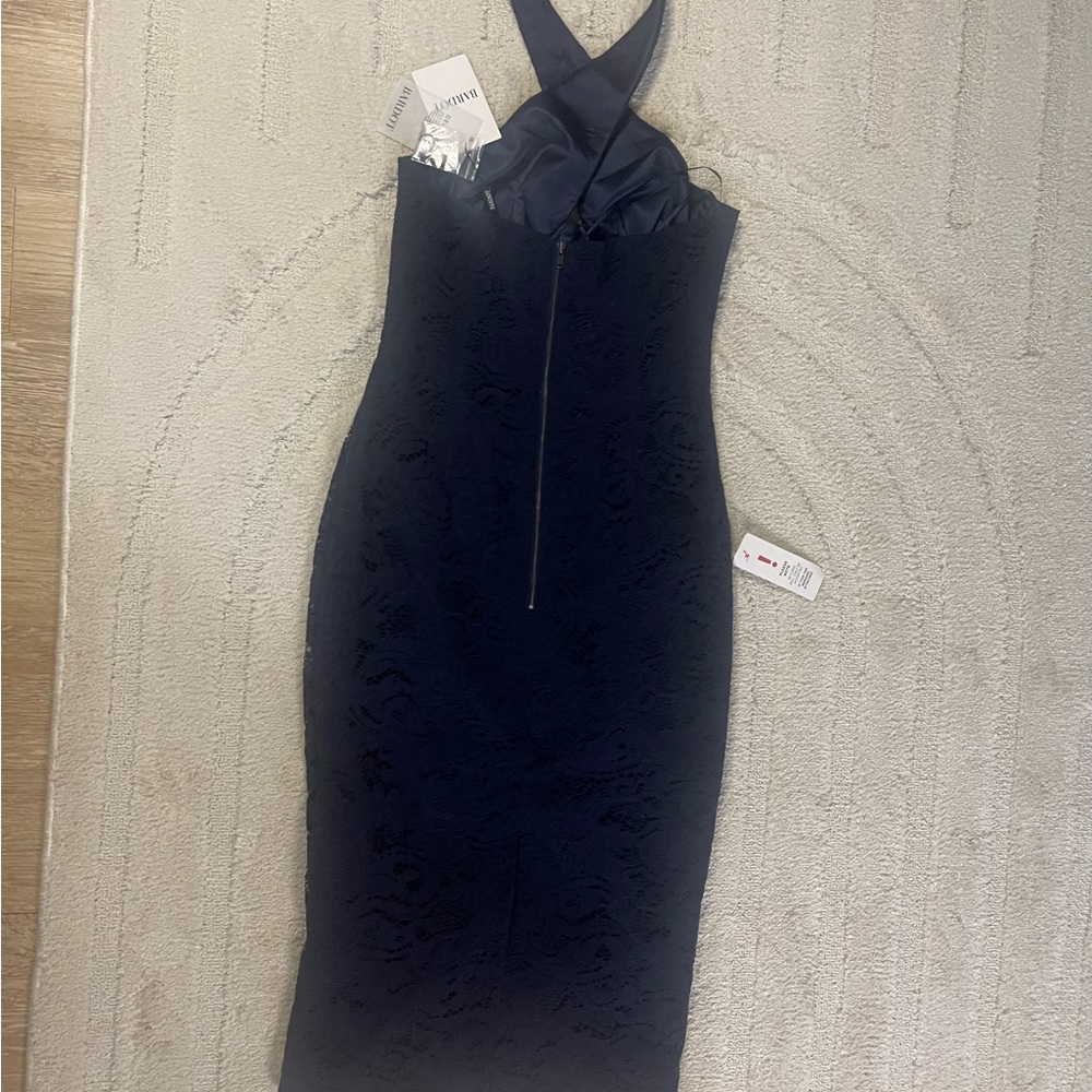 NWT Bardot Blue Riviera Lace Corset Halter Dress Sz S US/4 Summer Party Date LUX - Picture 8 of 8